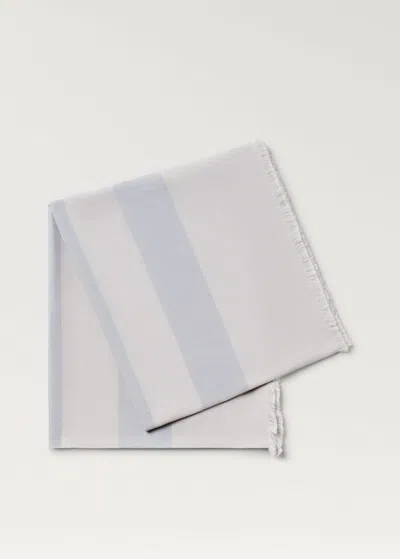 Mango Home Striped Cotton Towel With Fringes Finish Blue
