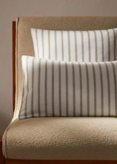 Mango Home Stripes Cotton Cushion Case 30x50cm White