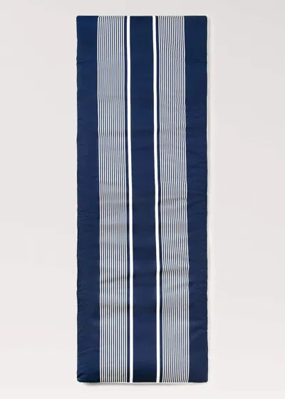 Mango Home Waterproof Reversible Striped Sun Lounger Topper Navy