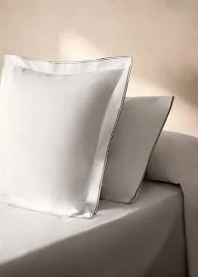 Mango Home Double-embroidered Pillowcase 60x60cm Medium Brown
