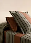 Mango Home Percale Cotton Multi-stripe Pillowcase 45x110 Cm Khaki