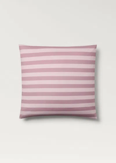 Mango Home Taie D'oreiller Enfant Coton Percale Rayures 60x60 Cm Rose - Home - 60x60cm -