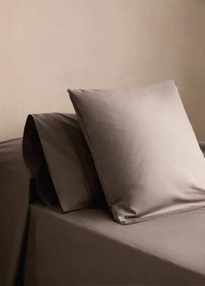 Mango Home 300-thread Percale Cotton Pillowcase 60x60cm Chocolate