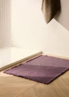 Mango Home Geometric Fringed Bath Rug Plum