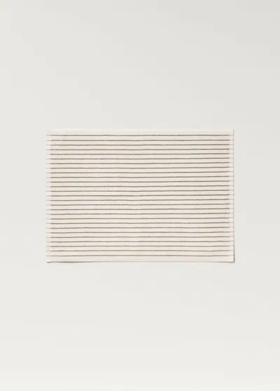 Mango Home Bicolour Stripe Bath Mat Beige