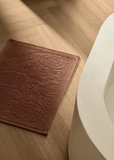 Mango Home Floral Jacquard Bath Mat Russet