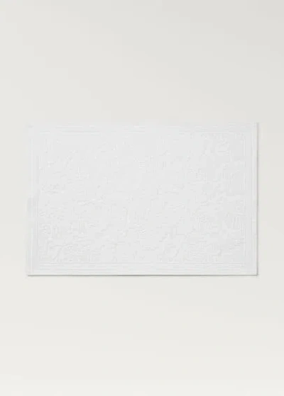Mango Home Floral Jacquard Bath Mat White