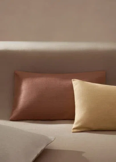 Mango Home Textured Cotton Cushion Case 30x50cm Copper In Brown