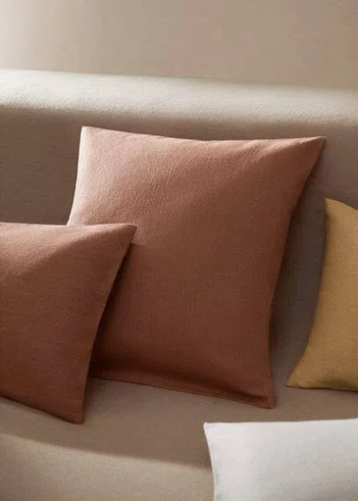 Mango Home Textured Cotton Cushion Case 45x45cm Copper In Brown