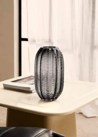 Mango Home Textured Glass Vase Ice Grey
