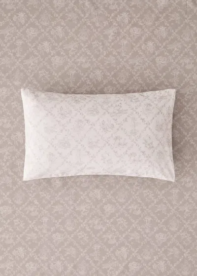 Mango Home Toile Jouy Cotton Percale Pillowcase 30x50 Cm Medium Brown