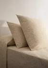 Mango Home Two 60x60 Cm Percale Cotton Pillowcases With Leaf Pattern Vanilla