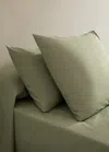 Mango Home Two Cotton Percale Pillowcases 60x60cm Green