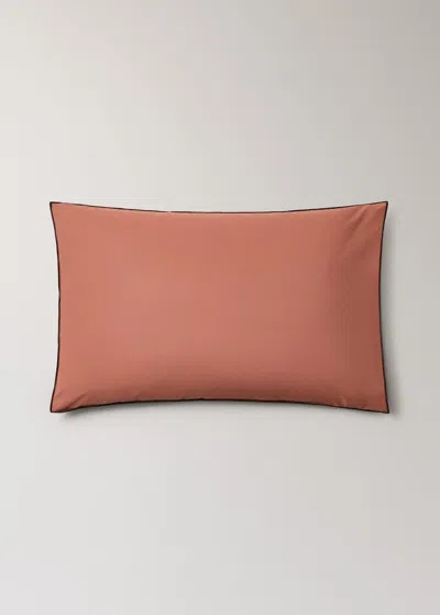Mango Home Two Cotton Percale Reversible Pillowcases 50x75 Cm Medium Pink In Orange