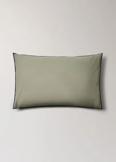 Mango Home Two Cotton Percale Reversible Pillowcases 50x75 Cm Olive Green