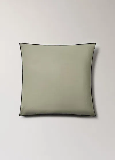 Mango Home Two Cotton Percale Reversible Pillowcases 60x60 Cm Olive Green