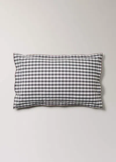 Mango Home Two Pillowcases Cotton Percale Vichy Square 50x75 Cm Grey