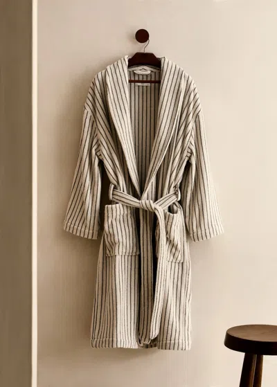Mango Home Two-tone Stripe Bathrobe Beige
