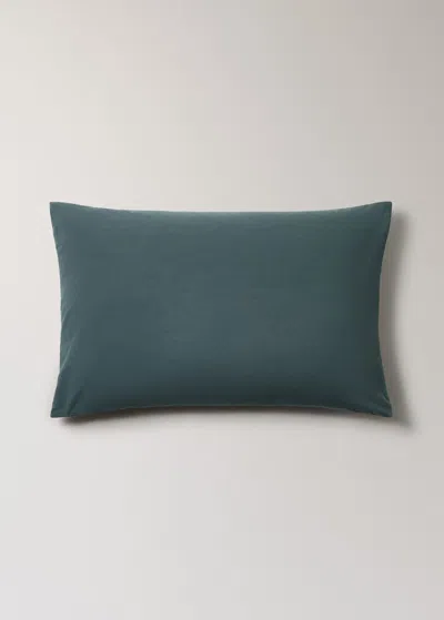 Mango Home Two Washed Cotton Pillowcases With Ties 50x75 Cm Ink Blue