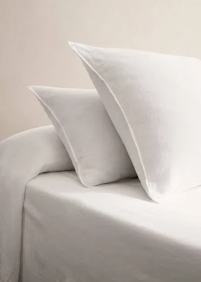 Mango Home Two Washed Linen Pillowcases 60x60 Cm White