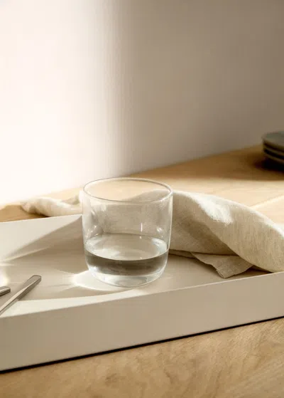 Mango Home Medium Borosilicate Glass Tumbler With Plain Design Ice Grey