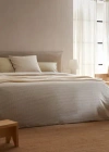 Mango Home Vichy Cotton Duvet Cover For Queen Bed Beige In Neutral