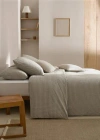 MANGO HOME - HOUSSE DE COUETTE COTON VICHY LIT 135/140 CM BEIGE - LIT 135/140 CM - HOME