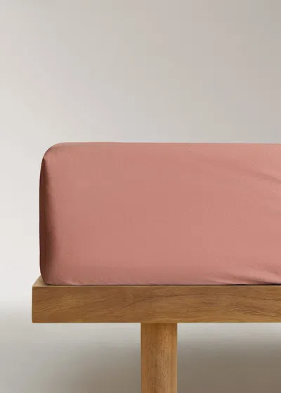 Mango Home Washed Cotton Fitted Sheet For 180 Cm Bed Medium Brown