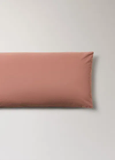 Mango Home Washed Cotton Pillowcase With Ties, 45x110 Cm Medium Brown