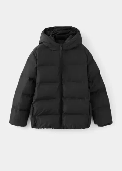 Mango Kids' Hood Puffer Coat In Black