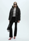 Mango Women's Hood Quilted Coat In Black