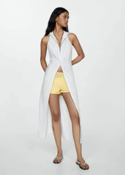 Mango Hooded Dress With Zip White