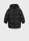 Mango Manteau Capuche Doublure Matelassée Noir - Enfants - 13-14 Ans -  Kids In Black