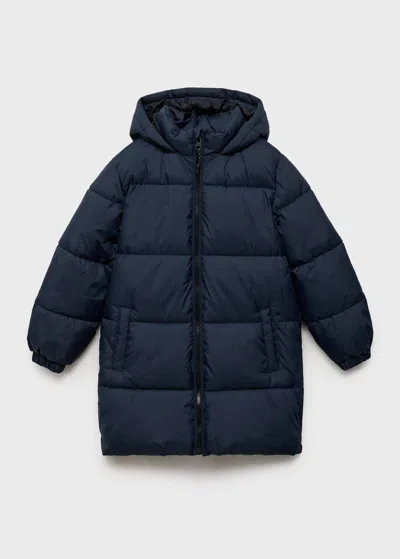 Mango Manteau Capuche Doublure Matelassée Bleu Marine - Enfants - 13-14 Ans -  Kids In Blue