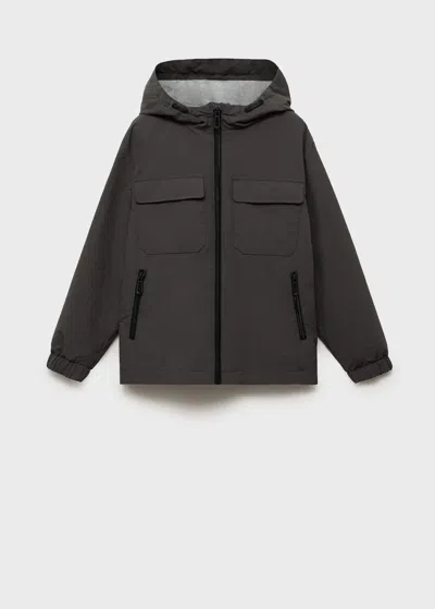 Mango Kids' Hooded Parka Charcoal