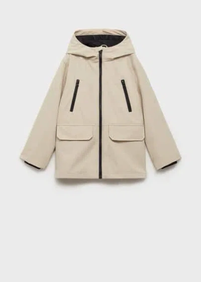 Mango Kids' Hooded Parka With Pocket Sand