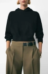 Mango Hooded Sweater In Black