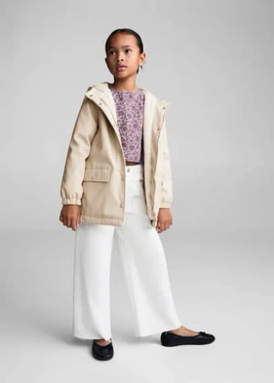 Mango Kids' Manteau In Écru