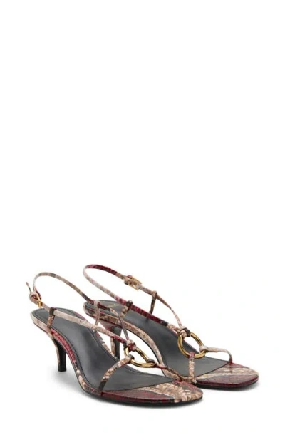 Mango Hoop Detail Slingback Kitten Heel Sandal In Multi