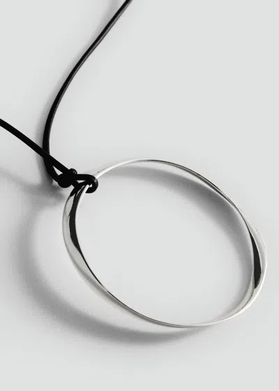 Mango Hoop Pendant Necklace Silver
