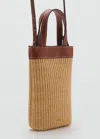 Mango Canvas Crossbody Mobile Case Leather In Leather