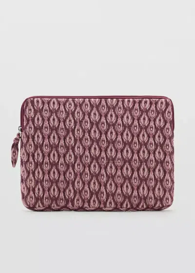 Mango Housse D'ordinateur Portable Matelassée Imprimée In Rose