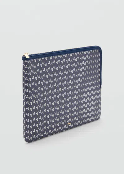 Mango Housse Ordinateur Portable Imprimé Logo Bleu Marine - Femme - Taille Unique -  In Blue