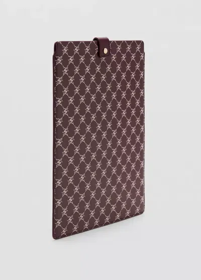 Mango Housse Ordinateur Portable Imprimé Logo In Burgundy