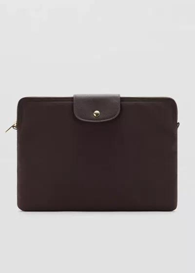Mango Housse Ordinateur Portable Nylon In Chocolat