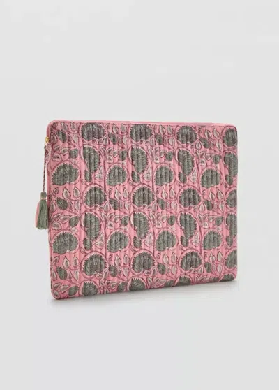 Mango Housse Pour Ordinateur Portable En Coton In Pink