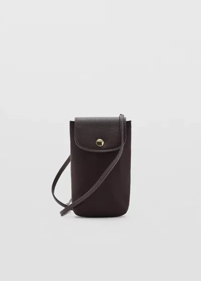 Mango Housse Téléphone Portable Nylon In Chocolat