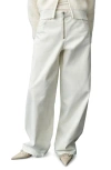Shop Mango Hunter Wide Leg Jeans In Light/pastel Grey