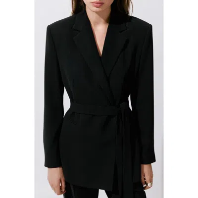 Mango Iguana One Button Blazer In Yellow