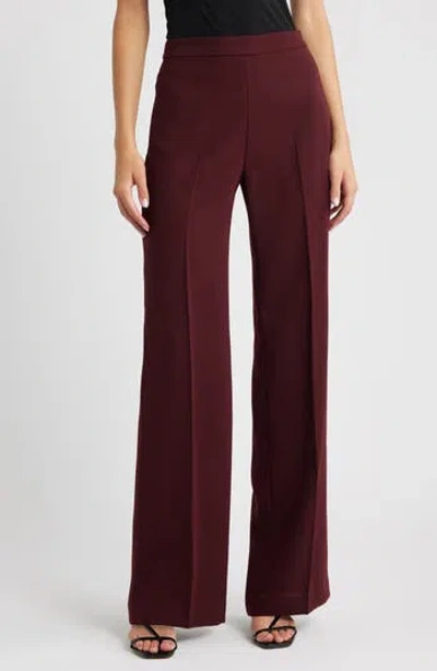 Mango Iguana Straight Leg Pants In Burgundy